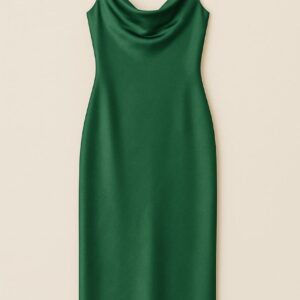 Vestido Satinado Verde Esmeralda